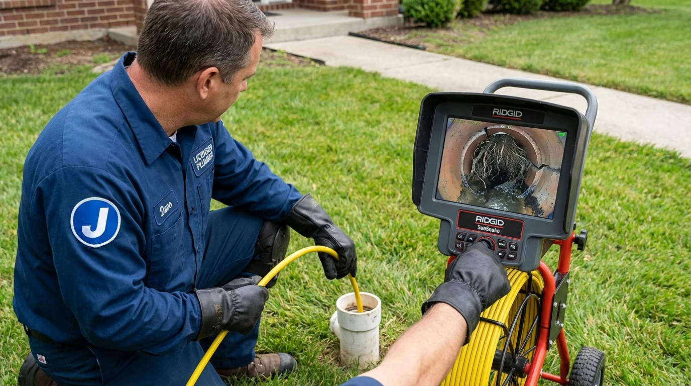 Sewer camera inspection being performed by Johns Plumbing LLC in Westhampton Beach